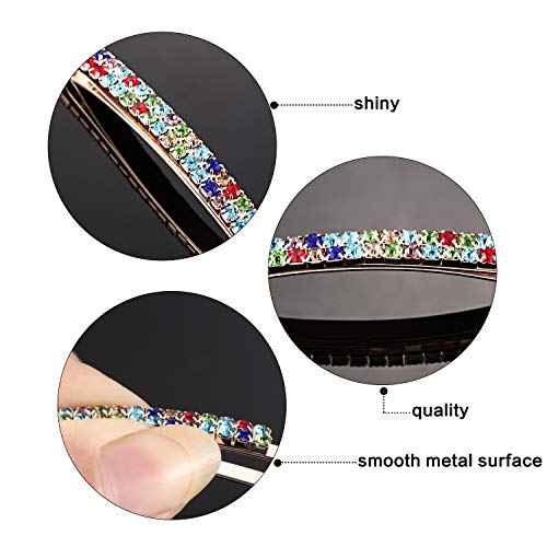 Pinzas de Cristal de Diamantes de Imitación Clip Pasador de Pelo de Diamantes de Imitación de Doble Fila Horquillas de Metal para Mujer Niña (Multicolor) Pinzas de Cristal de Diamantes de Imitación Clip Pasador de Pelo de Diamantes de Imitación de Doble Fila Horquillas de Metal para Mujer Niña (Multicolor)