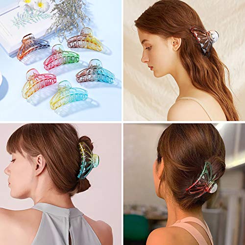 Pinzas Pelo, Jolintek 6 Piezas Gradiente Pinzas Pelo Mujer, Clips Hebillas de Pelo de Plástico, Pinzas de Pelo para Mujer y Niñas, Degradado de Colorido Clips de Garra de Accesorios Pelo Mujer