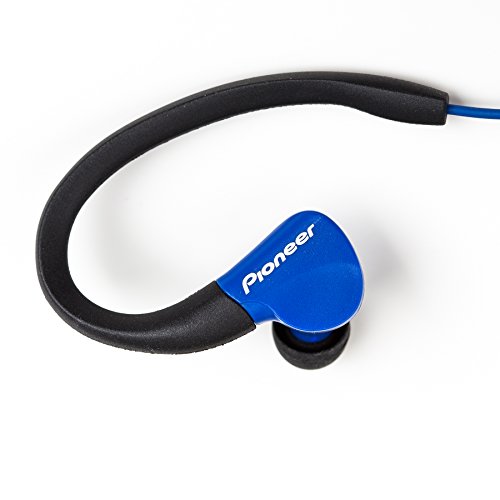 Pioneer SE-E3-L - Auriculares Deportivos (Resistentes al Agua IPX-2, Clips Ajustables) Color Azul