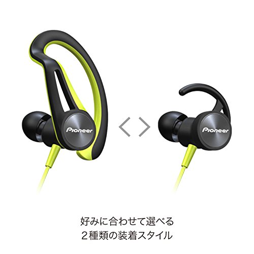 Pioneer SE-E7BT-Y - Auricular Deportivo con Bluetooth, Color Verde