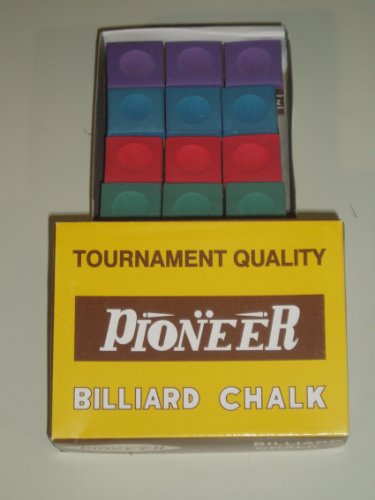Pioneer - Tiza para palos de billar (12 piezas, 4 colores)