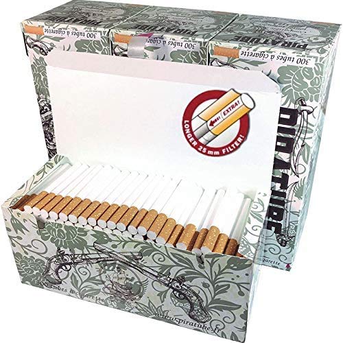 Piratube EXTRA 4 cajas de 300 tubos de cigarrillos Extras con filtros largos