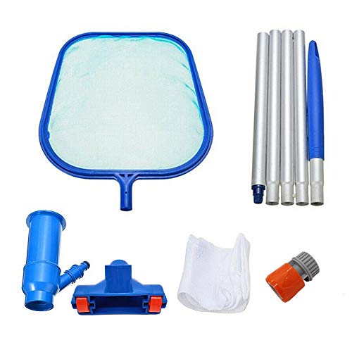 Piscina Kit De Limpieza, Skimmer Hoja Net + VacíO + Cepillo Montado Polo, Para Piscinas, Spa, Jacuzzi, Charca, Fuente