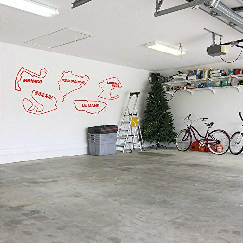 Pista de carreras Mónaco Le Mans Laguna Seca Interlagos F1 Circuito de vinilo para decoración del dormitorio del hogar Pista de carreras Mónaco Le Mans Laguna Seca Interlagos F1 Circuito de vinilo para decoración del dormitorio del hogar