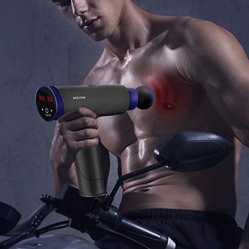 Pistola de Masaje Muscular, Beejirm Pistola de Fascia Músculos de Tejido Profundo, Masajeador Electrico que Puede Aliviar el Dolor Muscular con 8 Cabezales de Masaje y 22 Velocidades (Negro) Pistola de Masaje Muscular, Beejirm Pistola de Fascia Músculos de Tejido Profundo, Masajeador Electrico que Puede Aliviar el Dolor Muscular con 8 Cabezales de Masaje y 22 Velocidades (Negro)