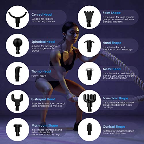 Pistola de Masaje Muscular, OxaOxe【Última Versión】Masajeador de Músculos con 10 Cabezales de Masaje, 30 Niveles Ajustables ara Relajar los Músculos Tensos y Aliviar el Dolor Pistola de Masaje Muscular, OxaOxe【Última Versión】Masajeador de Músculos con 10 Cabezales de Masaje, 30 Niveles Ajustables ara Relajar los Músculos Tensos y Aliviar el Dolor
