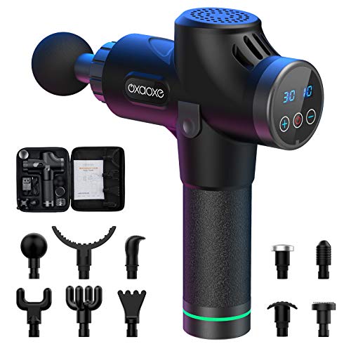 Pistola de Masaje Muscular, OxaOxe【Última Versión】Masajeador de Músculos con 10 Cabezales de Masaje, 30 Niveles Ajustables ara Relajar los Músculos Tensos y Aliviar el Dolor Pistola de Masaje Muscular, OxaOxe【Última Versión】Masajeador de Músculos con 10 Cabezales de Masaje, 30 Niveles Ajustables ara Relajar los Músculos Tensos y Aliviar el Dolor