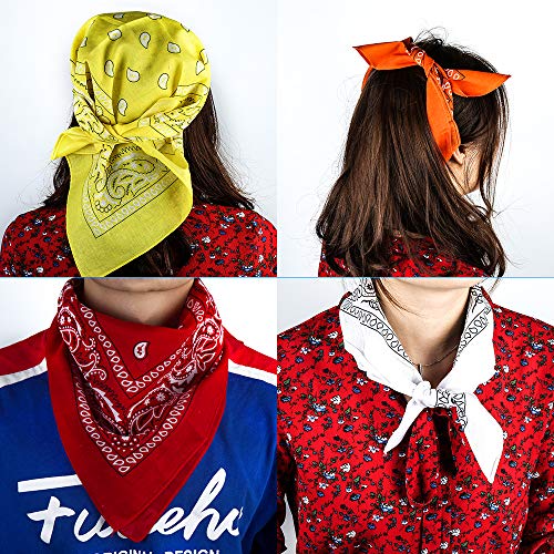 PITAYA 12pcs Pañuelos Bandanas,Multicolor bandanas con estampado para Cabeza y Cuello,Multifuncional Pañuelos Bandanas para Hombre y Mujer