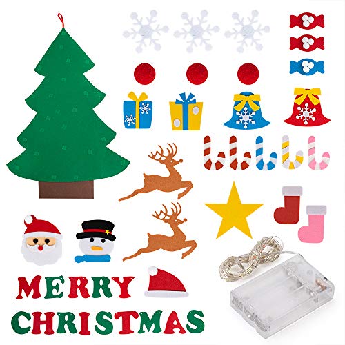 PITAYA Árbol de Navidad de Fieltro,Arbol de Navidad de Fieltro DIY con 26pcs Árbol de Navidad para niños Juguetes educativos Decoración de Pared,Merry Christmas Bandera de Fieltro PITAYA Árbol de Navidad de Fieltro,Arbol de Navidad de Fieltro DIY con 26pcs Árbol de Navidad para niños Juguetes educativos Decoración de Pared,Merry Christmas Bandera de Fieltro