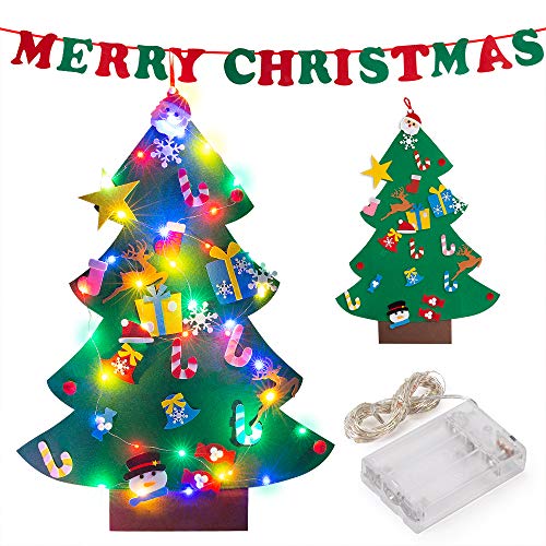 PITAYA Árbol de Navidad de Fieltro,Arbol de Navidad de Fieltro DIY con 26pcs Árbol de Navidad para niños Juguetes educativos Decoración de Pared,Merry Christmas Bandera de Fieltro PITAYA Árbol de Navidad de Fieltro,Arbol de Navidad de Fieltro DIY con 26pcs Árbol de Navidad para niños Juguetes educativos Decoración de Pared,Merry Christmas Bandera de Fieltro