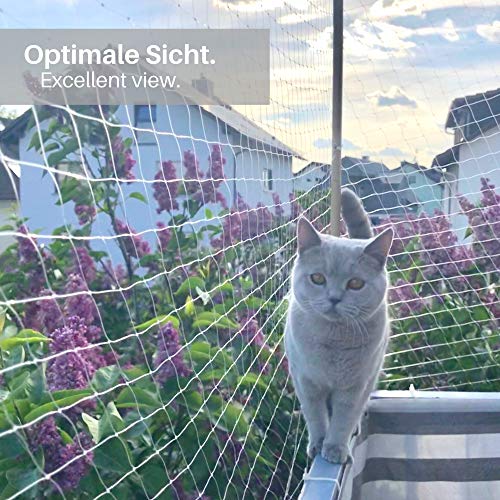 PiuPet® Red de Balcón para Gatos (Transparente), Incluye Cuerda de fijación, Extra Grande, Red de Seguridad balcónes y Ventanas, (8 x 3 m) PiuPet® Red de Balcón para Gatos (Transparente), Incluye Cuerda de fijación, Extra Grande, Red de Seguridad balcónes y Ventanas, (8 x 3 m)
