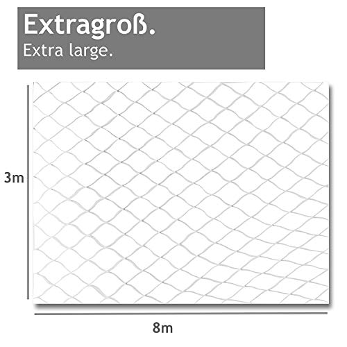 PiuPet® Red de Balcón para Gatos (Transparente), Incluye Cuerda de fijación, Extra Grande, Red de Seguridad balcónes y Ventanas, (8 x 3 m) PiuPet® Red de Balcón para Gatos (Transparente), Incluye Cuerda de fijación, Extra Grande, Red de Seguridad balcónes y Ventanas, (8 x 3 m)