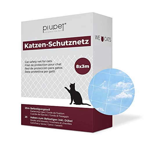 PiuPet® Red de Balcón para Gatos (Transparente), Incluye Cuerda de fijación, Extra Grande, Red de Seguridad balcónes y Ventanas, (8 x 3 m) PiuPet® Red de Balcón para Gatos (Transparente), Incluye Cuerda de fijación, Extra Grande, Red de Seguridad balcónes y Ventanas, (8 x 3 m)