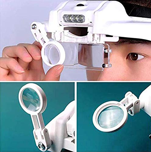 Pixier Led Diadema Lupa Gafas Cabeza Con Luz De Aumento Profesional Para Extensión De Pestañas,de Reparación Relojes,costura,manualidades,3 Cuentas Led,6 Lentes,1,5x A 3.5x A / Pixier Led Diadema Lupa Gafas Cabeza Con Luz De Aumento Profesional Para Extensión De Pestañas,de Reparación Relojes,costura,manualidades,3 Cuentas Led,6 Lentes,1,5x A 3.5x A /