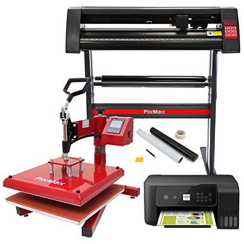 PixMax - Prensa Térmica Swing 38cm para Camisetas, Plotter de Corte de Vinilo, Impresora & Paquete Wedding