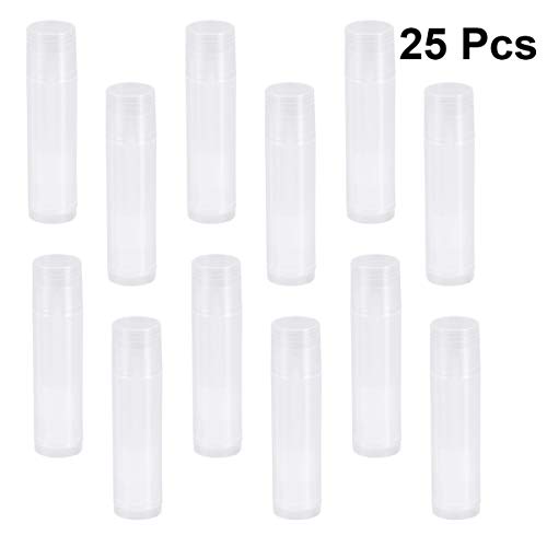 Pixnor 25pcs nuevo bálsamo labial tubos con tapas de contenedores de tubos de bálsamo labial DIY