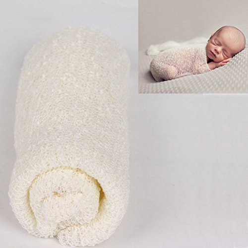 Pixnor Bebé recién nacido fotografía foto apoyos estirable punto Baby Swaddle Wrap manta Blanco