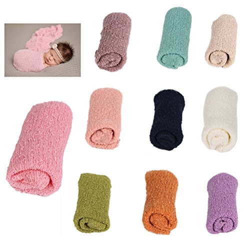 Pixnor Bebé recién nacido fotografía foto apoyos estirable punto Baby Swaddle Wrap manta Blanco Pixnor Bebé recién nacido fotografía foto apoyos estirable punto Baby Swaddle Wrap manta Blanco