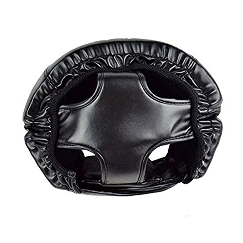 PIXNOR Cabeza de Boxeo de Cuero Boxeo Casco Cerrado Tipo Protector Sparring Casco Muay Thai Taekwondo Combate Gratis Protector (Negro) PIXNOR Cabeza de Boxeo de Cuero Boxeo Casco Cerrado Tipo Protector Sparring Casco Muay Thai Taekwondo Combate Gratis Protector (Negro)