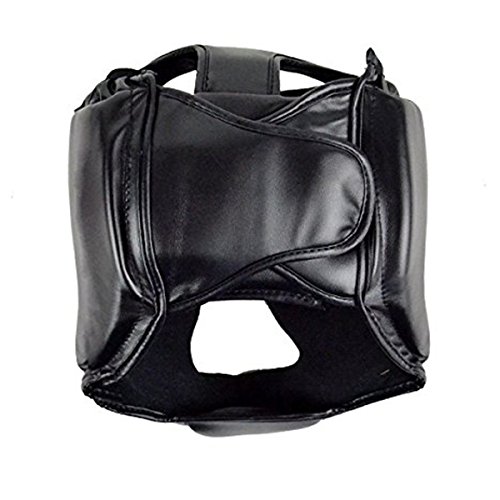 PIXNOR Cabeza de Boxeo de Cuero Boxeo Casco Cerrado Tipo Protector Sparring Casco Muay Thai Taekwondo Combate Gratis Protector (Negro) PIXNOR Cabeza de Boxeo de Cuero Boxeo Casco Cerrado Tipo Protector Sparring Casco Muay Thai Taekwondo Combate Gratis Protector (Negro)