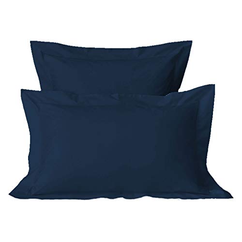 Pizuna - Set de 2 Fundas de Almohada de 400 Hilos, 100% Fibra Larga Las Fundas de Almohada, Lujoso Suave Tejido Saten (Fundas de Almohada de 100% algodón, Azul Vaquero 50x75 cm)