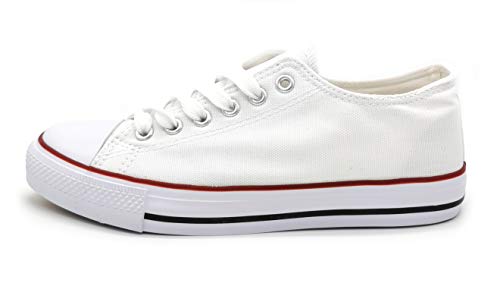 P&L Zapatillas de Lona Mujer Blanco Negro Bambas Puntera de Goma Loneta Blanca Negra P&L Zapatillas de Lona Mujer Blanco Negro Bambas Puntera de Goma Loneta Blanca Negra