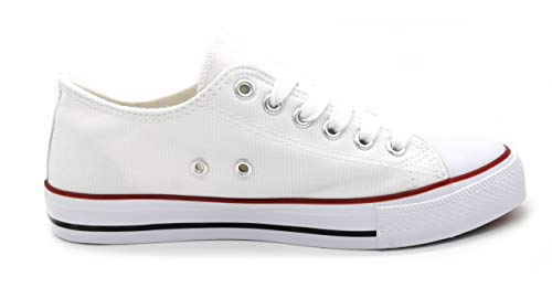 P&L Zapatillas de Lona Mujer Blanco Negro Bambas Puntera de Goma Loneta Blanca Negra P&L Zapatillas de Lona Mujer Blanco Negro Bambas Puntera de Goma Loneta Blanca Negra