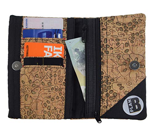 Plan B Monedero RFID Baco (15 x 8 cm) con protección Anti-contactless Corcho Natural Vegano. Hecho a Mano en España Plan B Monedero RFID Baco (15 x 8 cm) con protección Anti-contactless Corcho Natural Vegano. Hecho a Mano en España