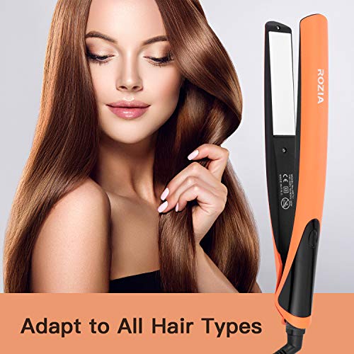 Planchas del pelo Gama Alta Plancha pelo Anti-escaldaduras Plancha de pelo Calentador PTC Plancha de pelo Profesional Plancha pelo Profesional, Con pantalla LED, Naranja, 180-220℃