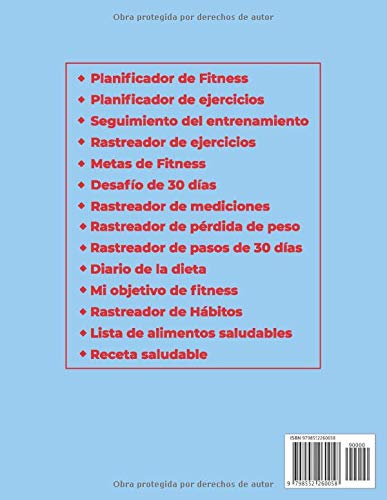 Planificador De Fitness: Diarios De Alimentos Para El Seguimiento De Comidas Y Ejercicio / Diario De Alimentos / Diario Y Planificador De Pérdida De Peso / Planificador De Ejercicios Para Mujeres