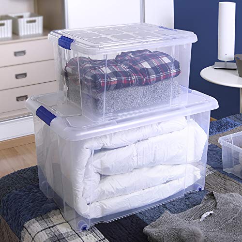 Plastic forte 11346 - Caja de almacenamiento, Transparente con ruedas, 130 litros Plastic forte 11346 - Caja de almacenamiento, Transparente con ruedas, 130 litros