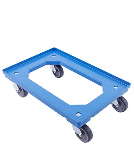 PLATAFORMA CON RUEDAS 60x40, carro para cajas Euro, carro con 4 ruedas giratorias, adecuado para cajas plegables de 60x40 cm y 40x30 cm, azul PLATAFORMA CON RUEDAS 60x40, carro para cajas Euro, carro con 4 ruedas giratorias, adecuado para cajas plegables de 60x40 cm y 40x30 cm, azul