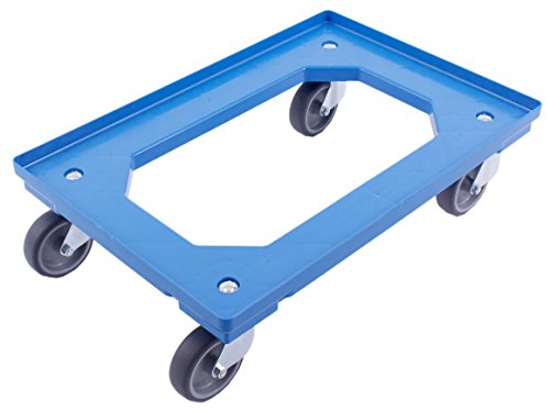 PLATAFORMA CON RUEDAS 60x40, carro para cajas Euro, carro con 4 ruedas giratorias, adecuado para cajas plegables de 60x40 cm y 40x30 cm, azul PLATAFORMA CON RUEDAS 60x40, carro para cajas Euro, carro con 4 ruedas giratorias, adecuado para cajas plegables de 60x40 cm y 40x30 cm, azul