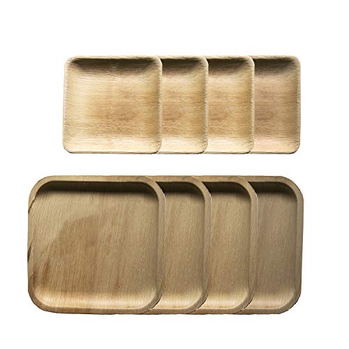 Platos desechables de hoja de palma 24 Piezas, 12 Platos cuadrados de 25 cm y 12 Platos de 18 cm. vajilla rustica de madera para barbacoas y fiesta de cumpleaños. Biodegradable libre de plástico. Platos desechables de hoja de palma 24 Piezas, 12 Platos cuadrados de 25 cm y 12 Platos de 18 cm. vajilla rustica de madera para barbacoas y fiesta de cumpleaños. Biodegradable libre de plástico.