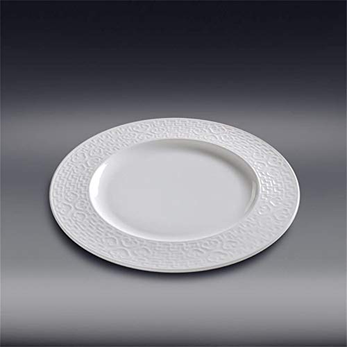 Platos Llanos Vajillas Nube Alivio Plato Pizza Redonda Filete Plato de Porcelana Blanca 10,75 Pulgadas mwsoz