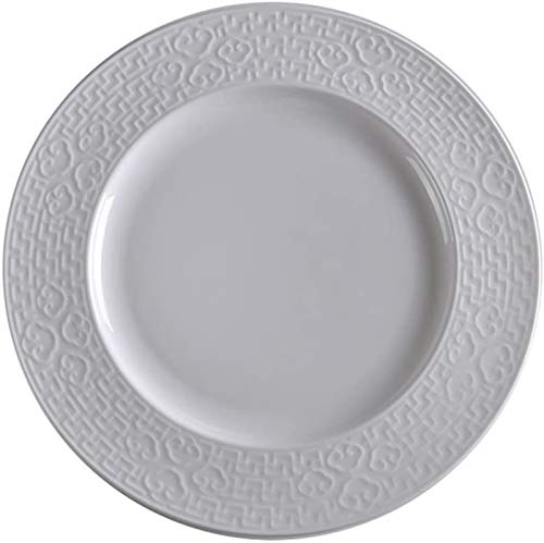 Platos Llanos Vajillas Nube Alivio Plato Pizza Redonda Filete Plato de Porcelana Blanca 10,75 Pulgadas mwsoz