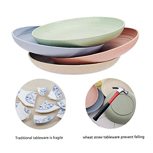 Platos, Platos Sana Ligera Paja de Trigo - 4 Placas Paquete irrompible Cena, lavavajillas y microondas Seguro y Saludable para los niños, niños, niños pequeños y Adultos tamaño pequeño 15cm Platos, Platos Sana Ligera Paja de Trigo - 4 Placas Paquete irrompible Cena, lavavajillas y microondas Seguro y Saludable para los niños, niños, niños pequeños y Adultos tamaño pequeño 15cm
