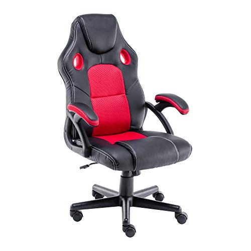 play haha. Silla de Escritorio para Videojuegos, Estilo de Carreras, Silla de Oficina giratoria, ergonómica, Silla de Trabajo con Soporte Lumbar, de Piel sintética con Silla de Trabajo Ajustable