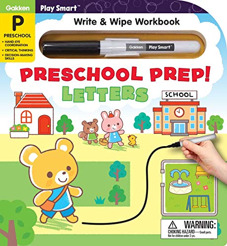 Play Smart Preschool Prep! Letters Ages 2-4: At-Home Write & Wipe Workbooks with Erasable Pen