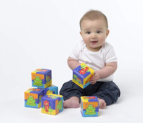 Playgro Cubos Blandos para el Baño, 6 Piezas, Con Animales Multicolores, Desde los 6 Meses, Dimensiones: 7 x 7cm, Rojo/Naranja/Azul/Verde/Lila, 40093 Playgro Cubos Blandos para el Baño, 6 Piezas, Con Animales Multicolores, Desde los 6 Meses, Dimensiones: 7 x 7cm, Rojo/Naranja/Azul/Verde/Lila, 40093