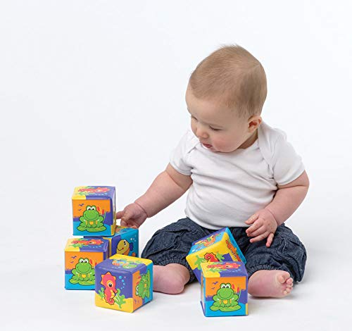 Playgro Cubos Blandos para el Baño, 6 Piezas, Con Animales Multicolores, Desde los 6 Meses, Dimensiones: 7 x 7cm, Rojo/Naranja/Azul/Verde/Lila, 40093 Playgro Cubos Blandos para el Baño, 6 Piezas, Con Animales Multicolores, Desde los 6 Meses, Dimensiones: 7 x 7cm, Rojo/Naranja/Azul/Verde/Lila, 40093