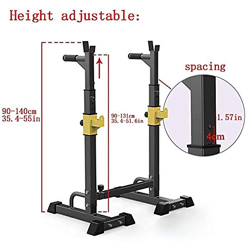 PLAYH Aparato para Sentadillas, Soporte para Barras De Halterofilia, Multifuncional Barra para Sentadillas, Gimnasio Casero En Casa Entrenamiento De Fuerza, Ajustable Altura,MAX 300Kg