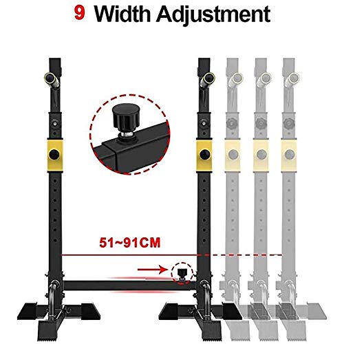 PLAYH Aparato para Sentadillas, Soporte para Barras De Halterofilia, Multifuncional Barra para Sentadillas, Gimnasio Casero En Casa Entrenamiento De Fuerza, Ajustable Altura,MAX 300Kg