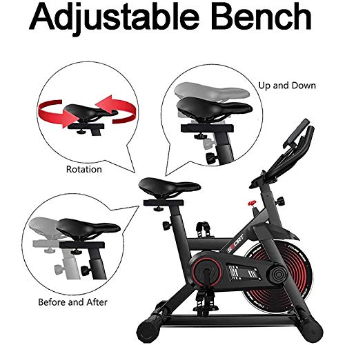PLAYH Bicicleta Estática con Volante - Ergómetro, Transmisión por Correa Y Resistencia Continua - Bicicleta De Velocidad con Pantalla LCD PLAYH Bicicleta Estática con Volante - Ergómetro, Transmisión por Correa Y Resistencia Continua - Bicicleta De Velocidad con Pantalla LCD