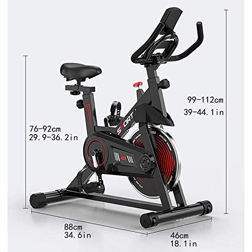 PLAYH Bicicleta Estática con Volante - Ergómetro, Transmisión por Correa Y Resistencia Continua - Bicicleta De Velocidad con Pantalla LCD