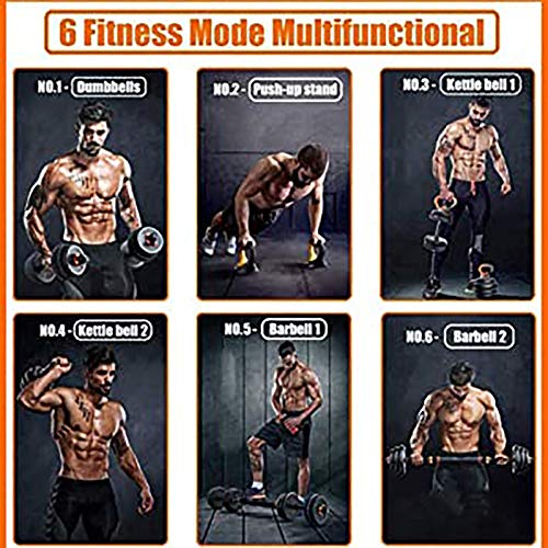 PLAYH Juego De Mancuernas Ajustables 6 En 1 con Barra Y Pesas Ajustables, Juego De Pesas con Mango De Pesa Rusa para Hombres Y Mujeres, Entrenamiento De Cuerpo Completo, Hogar, 2 Pares/Juego