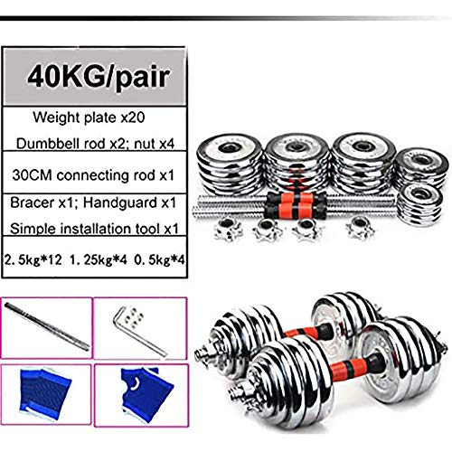 PLAYH Juego De Pesas con Mancuernas 10KG /15KG /20KG /25KG /30KG /40KG Mancuernas De Hierro Fundido Ajustables Barbell Hombres Mujeres Entrenamiento De Fuerza Gimnasio En Casa (Size : 40kg/Pair)