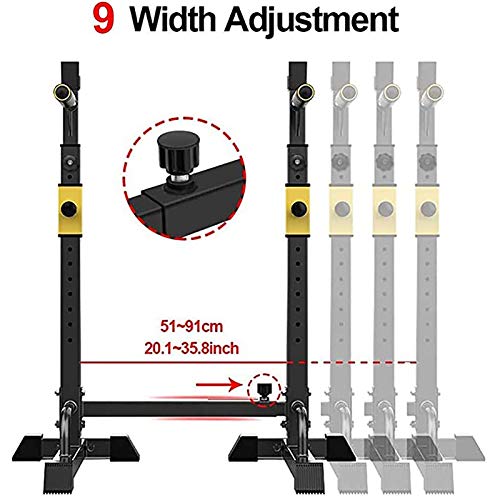 PLAYH Soporte para Barra Stand En Cuclillas Rack De Press De Banca Ajustable Multifunción Levantamiento De Pesas Gimnasio Entrenamiento De Fuerza En Interiores, 250 Kg De Carga Máxima