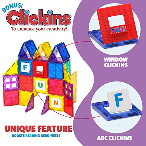 Playmags 100 piezas Super Set - Con los Imanes más Fuertes Garantizados, Robustos y Súper Duraderos con Colores Vívidos y Claros. Accesorios Clickins de 18 Piezas para Mejorar tu Creatividad Playmags 100 piezas Super Set - Con los Imanes más Fuertes Garantizados, Robustos y Súper Duraderos con Colores Vívidos y Claros. Accesorios Clickins de 18 Piezas para Mejorar tu Creatividad