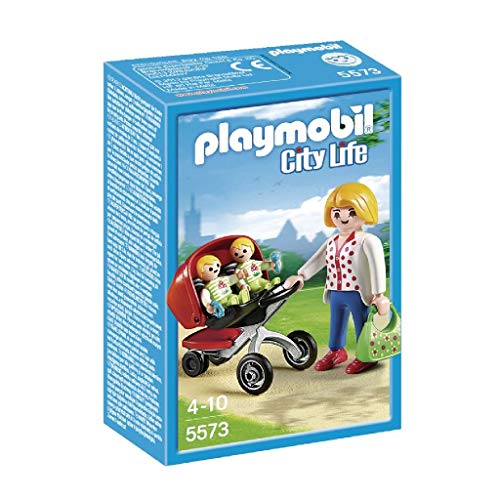 PLAYMOBIL Guardería - Mamá con Carrito de Gemelos, playset (5573)